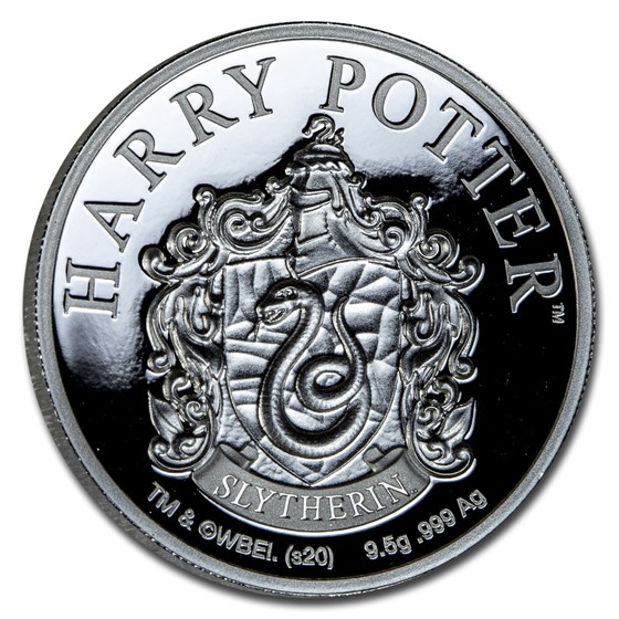 2020 Gibraltar Proof Silver Harry Potter School Crests: Slytherin 2020 Gibraltar Proof Silver Harry Potter School Crests: Slytherin